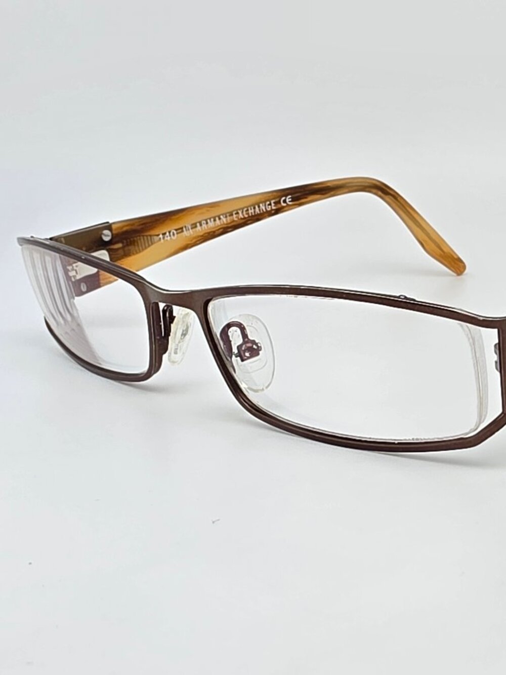 Armani Exchange AX106 65T Bronze Semi Rimless Eyeglasses Frame w/ Flexhinge 54mm